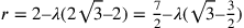 r=2–\lambda(2\sqrt{3}–2)=\frac{7}{2}–\lambda(\sqrt{3}–\frac{3}{2})