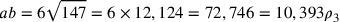ab=6\sqrt{147}=6\times12,124=72,746=10,393\rho_3