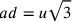 ad=u\sqrt{3}